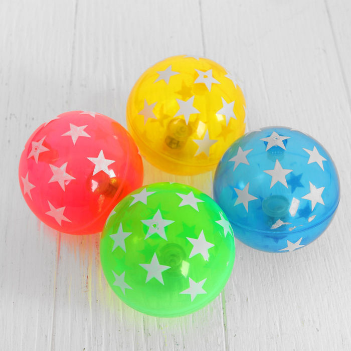Мяч прыгун Звездочки, 7,5см, свет МИКС  635736