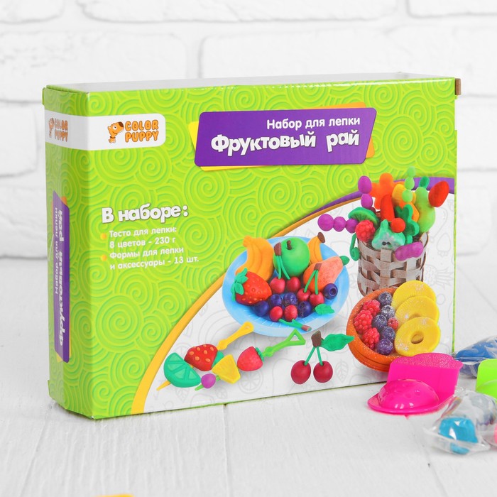 Набор для лепки "Фруктовый рай", тесто 230 г, аксессуары