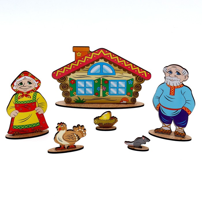 Кукольный театр сказки на столе «Курочка Ряба»