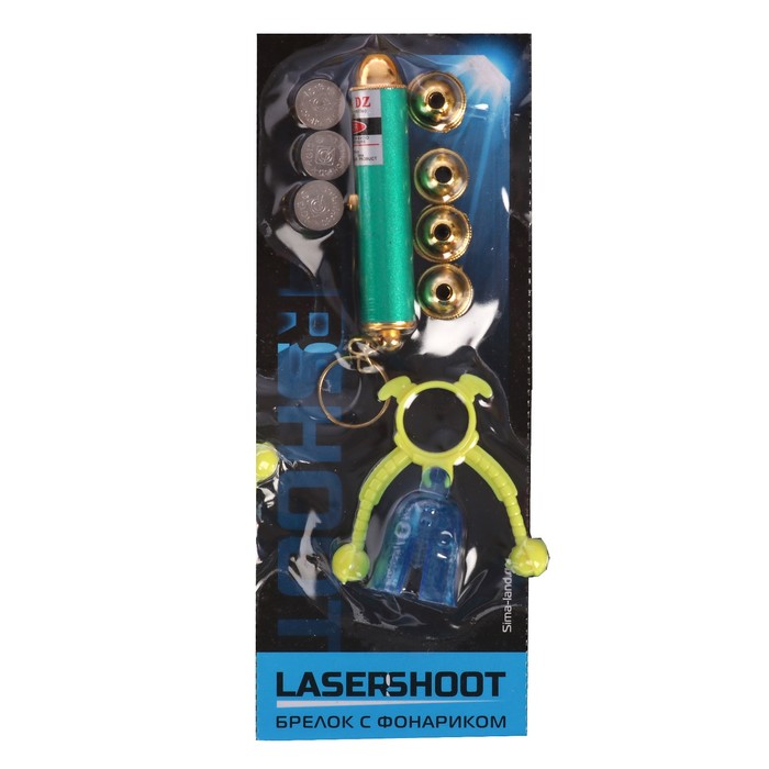 Фонарик свет+лазер 5 насадок "Колокольчик" МИКС 16,5х6,5х1 см