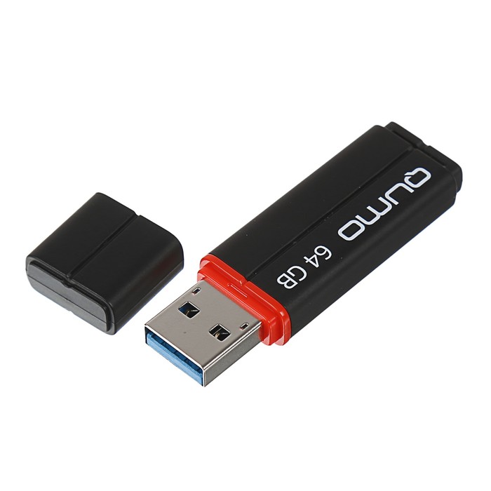 Флешка USB Qumo Speedster 3.0 64 Гб, USB 3.0, черная Уценка