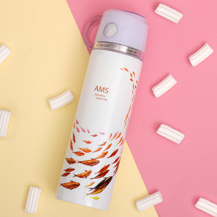 Термос 500 мл Nature, 201 нерж сталь, держит тепло 8 ч, микс, 7.5х24 см