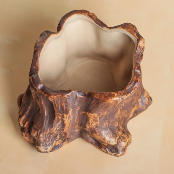 Кашпо керамическое "Пенёк" 13*12*9 см