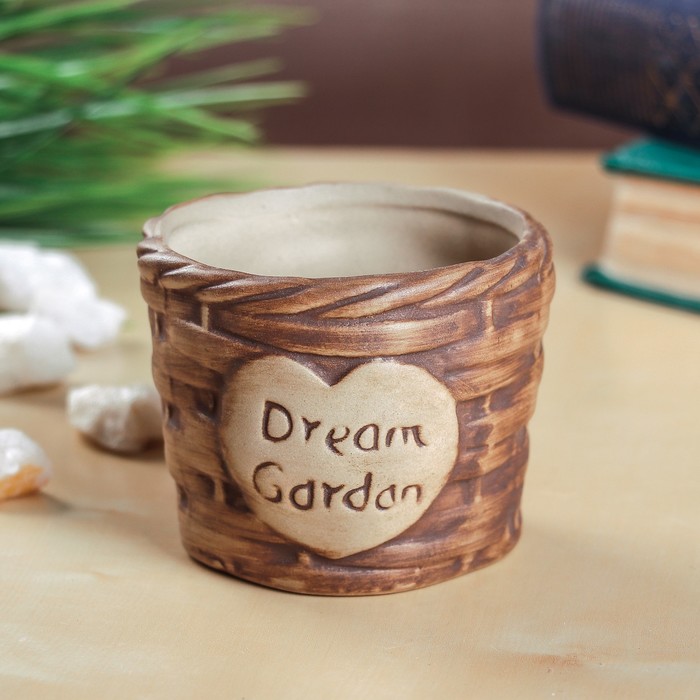 Кашпо керамическое "Корзинка" 8*8*7 см