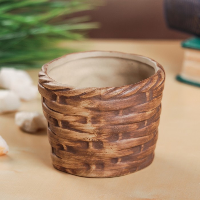 Кашпо керамическое "Корзинка" 8*8*7 см