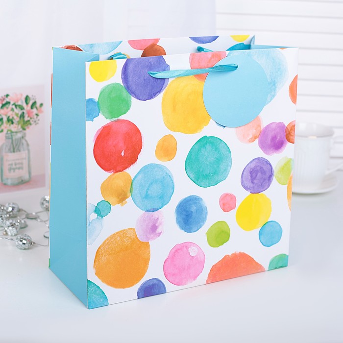 Пакет подарочный "Акварель", 30 х 13 х 30 см