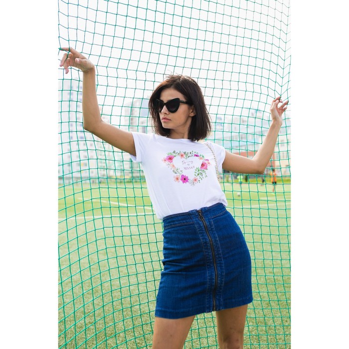 Футболка женская MINAKU, "Spring", размер 44, цвет белый