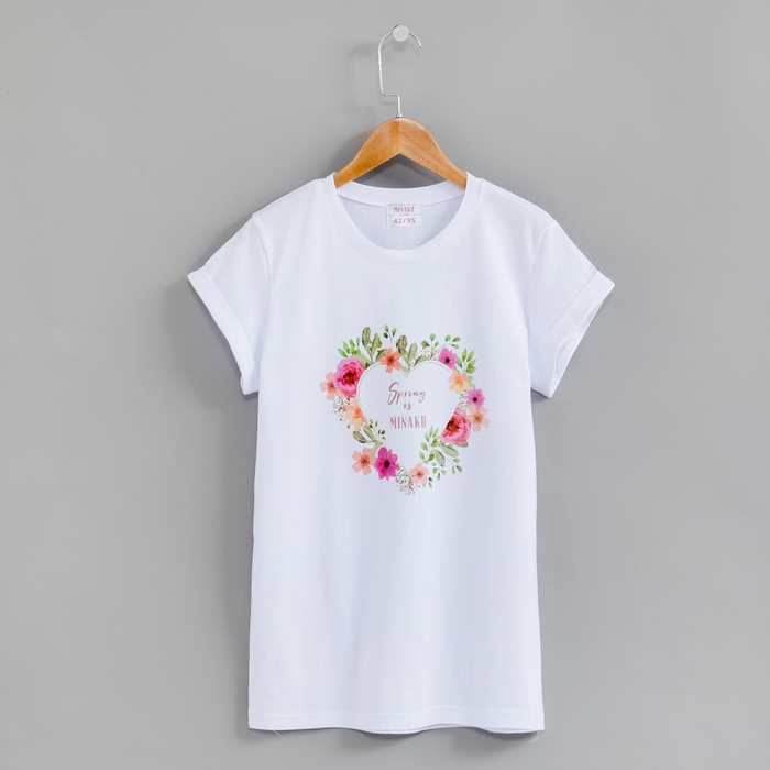 Футболка женская MINAKU Spring, размер 50, цвет белый