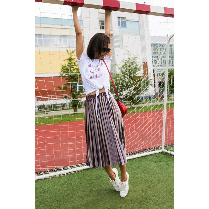 Футболка женская на завязках MINAKU, "Волшебная", размер 46, цвет белый