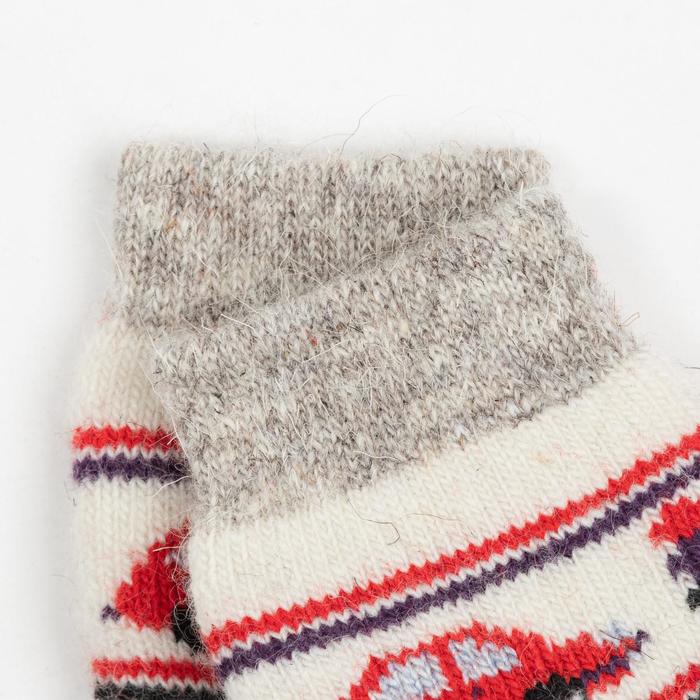 Носки детские шерстяные "Автомобильчик", цвет белый, размер 16