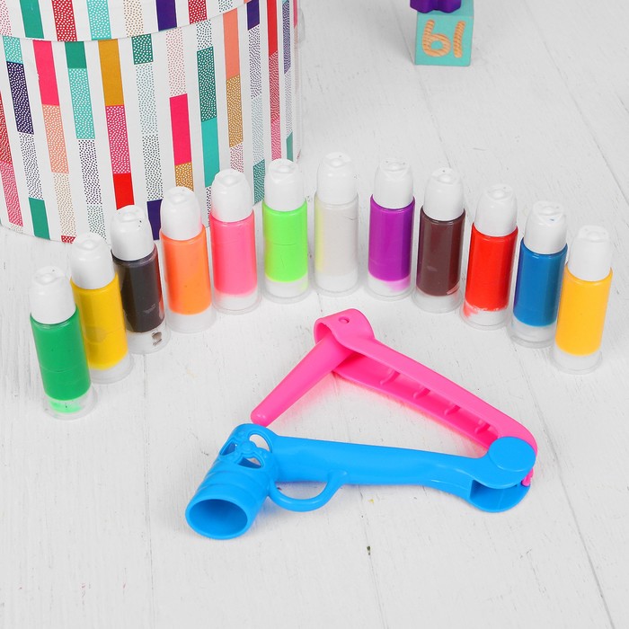 Набор для декорирования фоторамки с жидким пластилином, 12 цв, пистолет