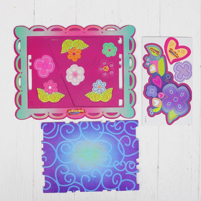 Набор для декорирования фоторамки с жидким пластилином, 12 цв, пистолет