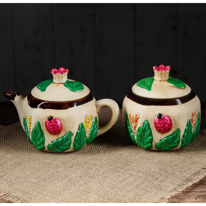 Набор чайный 2 предмета "Гранат" цветной, по 0,5 л