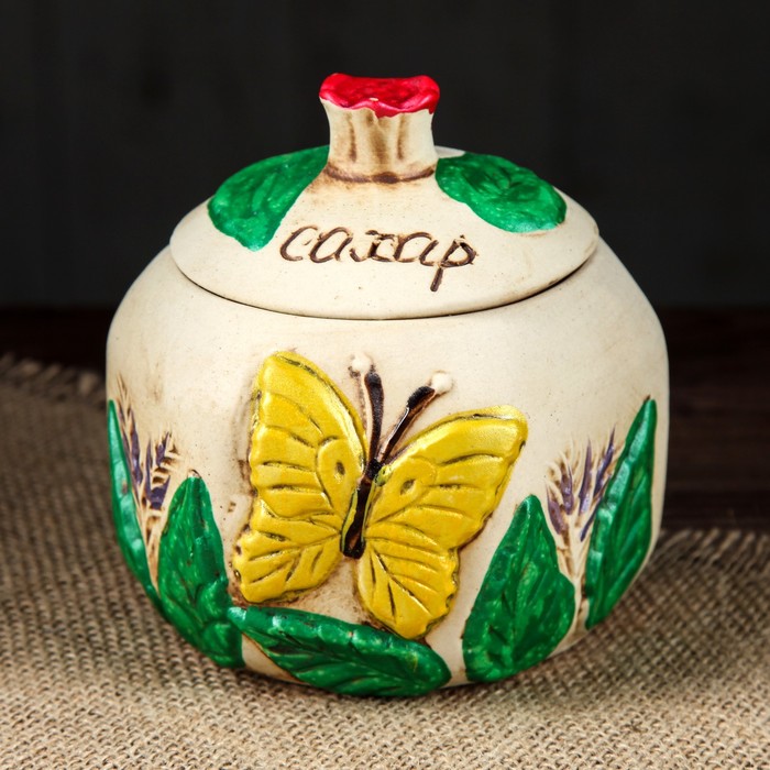 Сахарница "Гранат" цветная