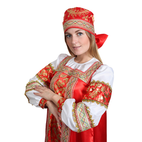 

Русский народный костюм "Золотые узоры", платье, сорока, атлас, р. 52, рост 172 см