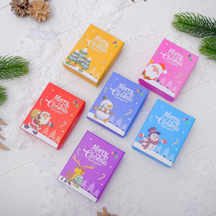 Коробочка новогодняя под набор "Счастливого Рождества" 7*9*3,5см, рис МИКС