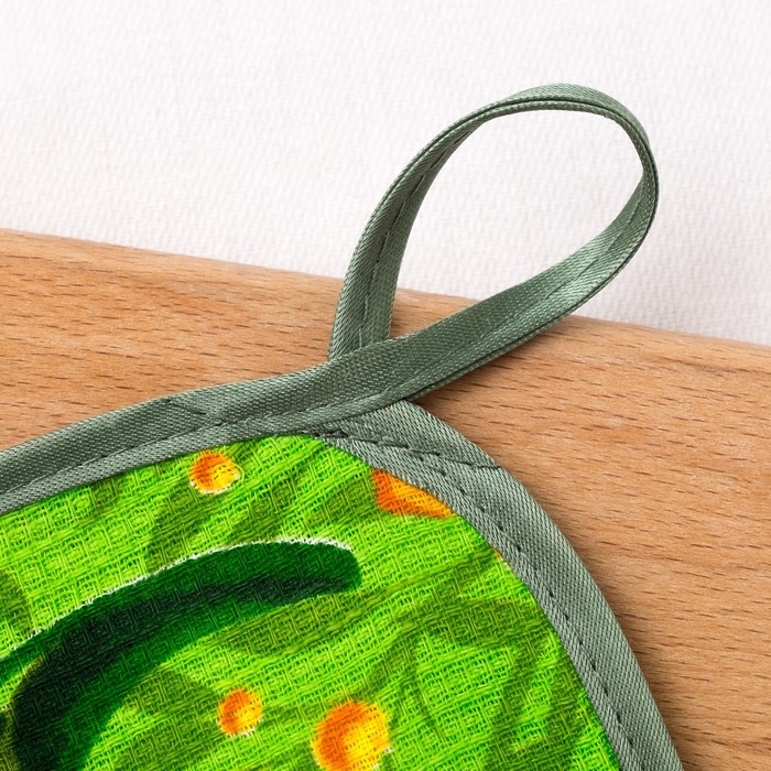 Прихватка 17х17см Нарцис зелёный