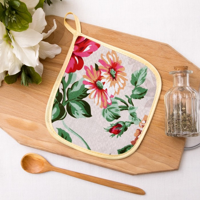 Прихватка 17х17см "Розалия", цвет красный