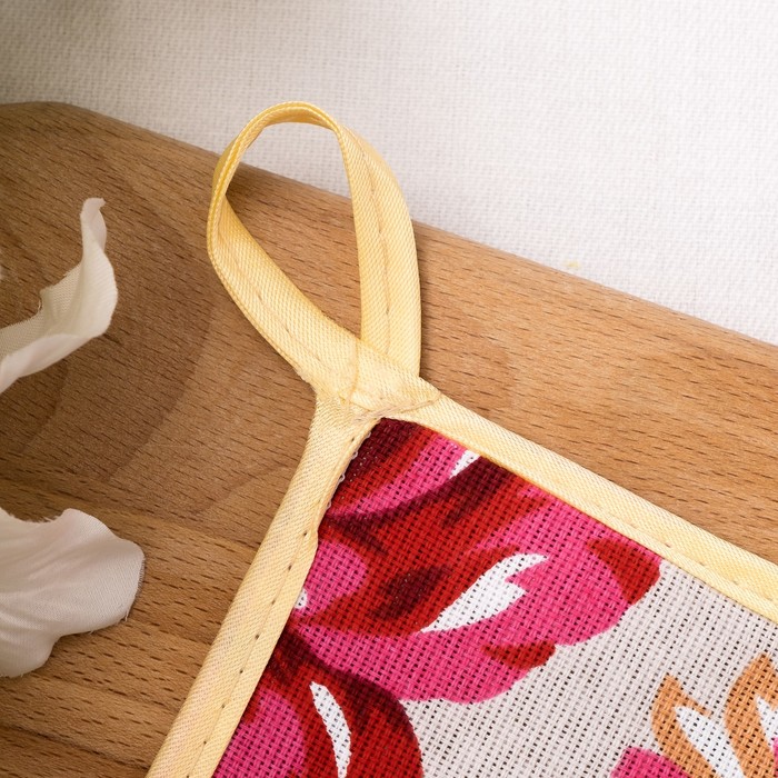 Прихватка 17х17см "Розалия", цвет красный