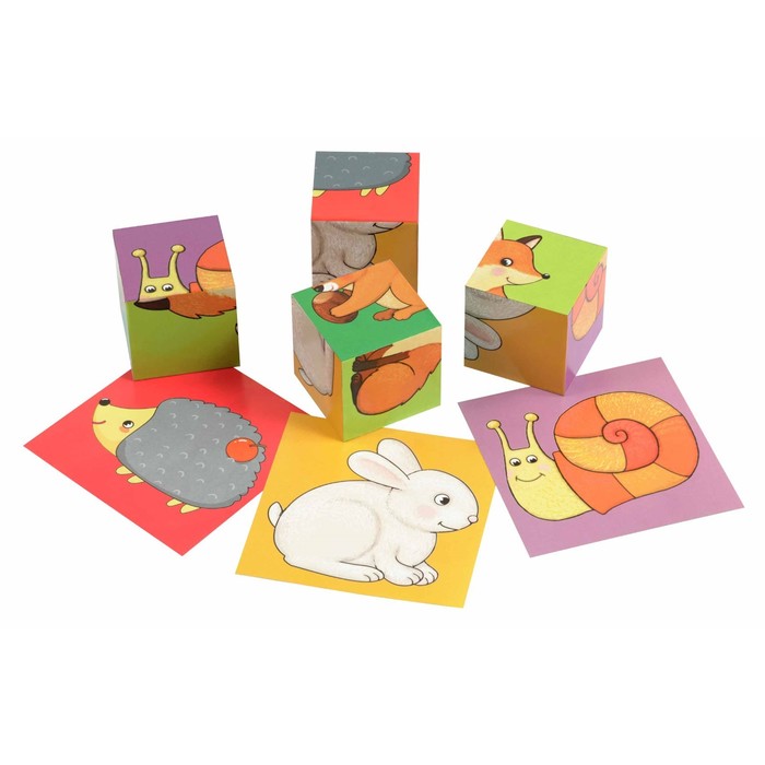 Кубики 4 шт. "Лесные животные" 26643