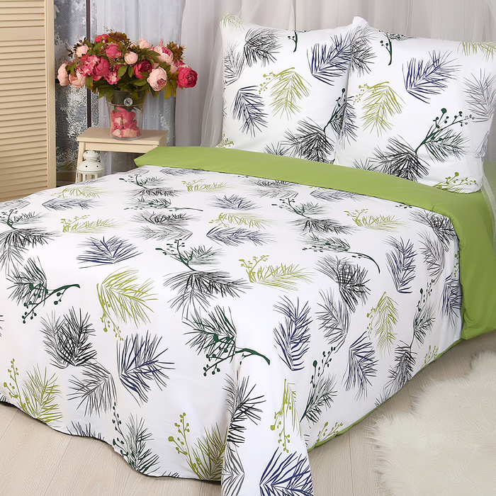 Постельное бельё АДЕЛЬ 2 сп. Пихта Постельное бельё 175х210, 175х210, 70х70см 2шт сатин хл.100% 125гр/м2