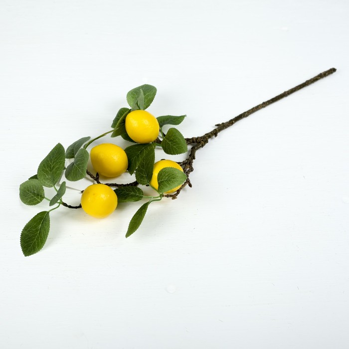 Декор "Ветка с лимонами" 50 см