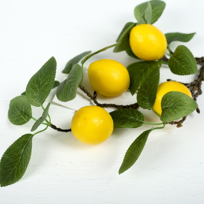 Декор "Ветка с лимонами" 50 см