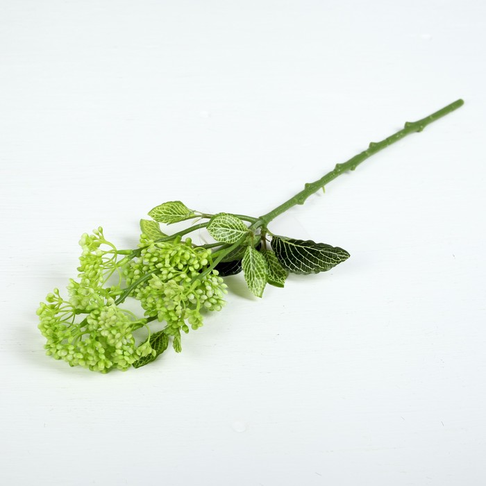 Декор веточка "Липовое цветение" 50 см, зелёный