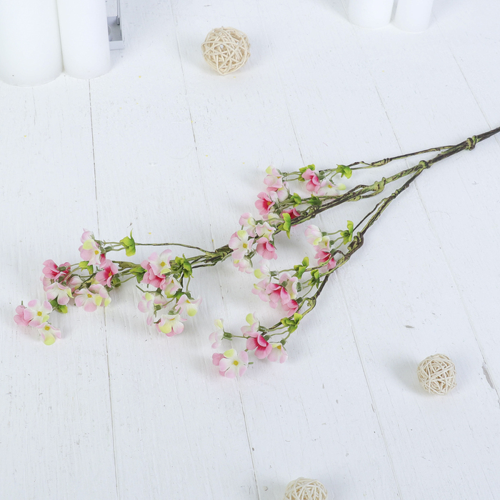 Декор веточка "Цветущий абрикос" 70 см, розовый