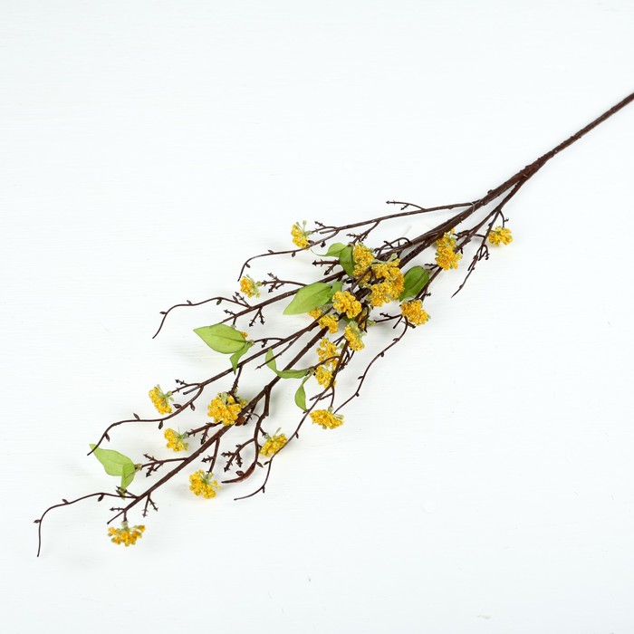 Декор веточка "Османтус" 95 см, жёлтый
