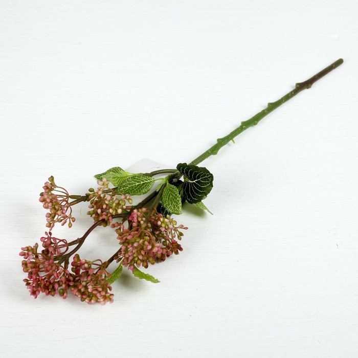 Декор веточка "Липовое цветение" 50 см, розовый