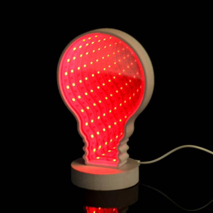 Ночник "Лампа с эффектом бесконечности" 25хLED от USB белый 8,2х11,5х18,5 см