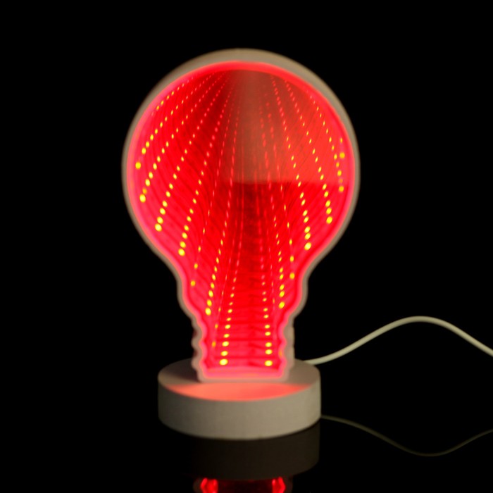 Ночник "Лампа с эффектом бесконечности" 25хLED от USB белый 8,2х11,5х18,5 см