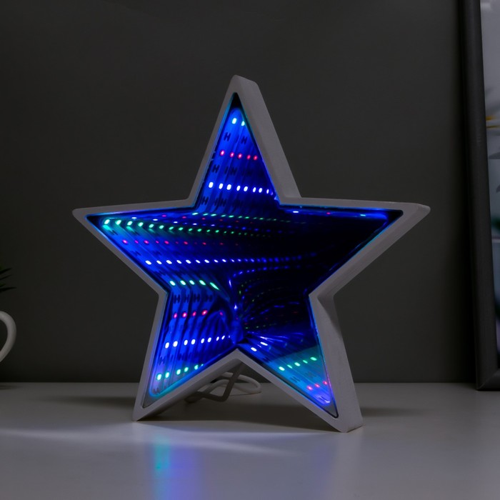 

Ночник "Звезда с эффектом бесконечности" 25хLED от USB белый 2,7х18х17 см