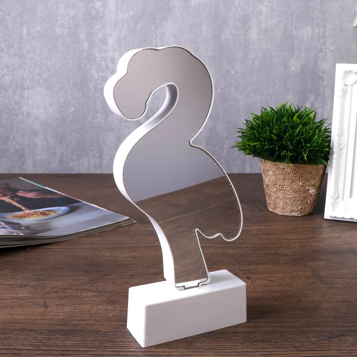 Ночник "Фламинго с эффектом бесконечности" 25хLED от USB белый 8,5х10,5х21 см