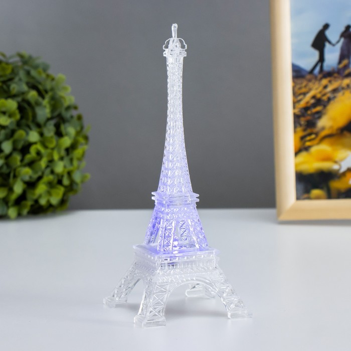 Ночник акрил "Эйфелева башня" LED RGB 3хAG13 7х7х18 см