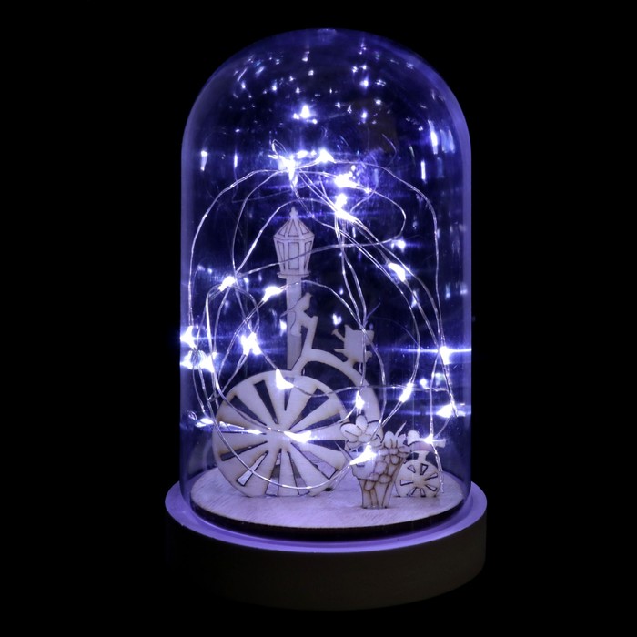 Ночник "Велосипед" LED USB (в комплекте) белый 12х12х18,5 см