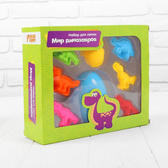 Набор для лепки "Мир динозавров", тесто 150г, аксессуары