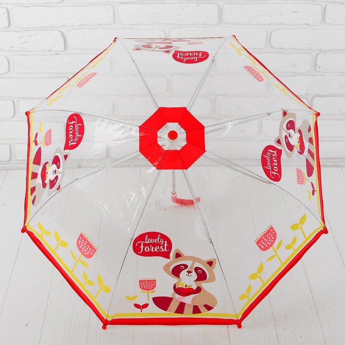 Зонт детский Apple forest, прозрачный,46см, коллекция Cherry 53596
