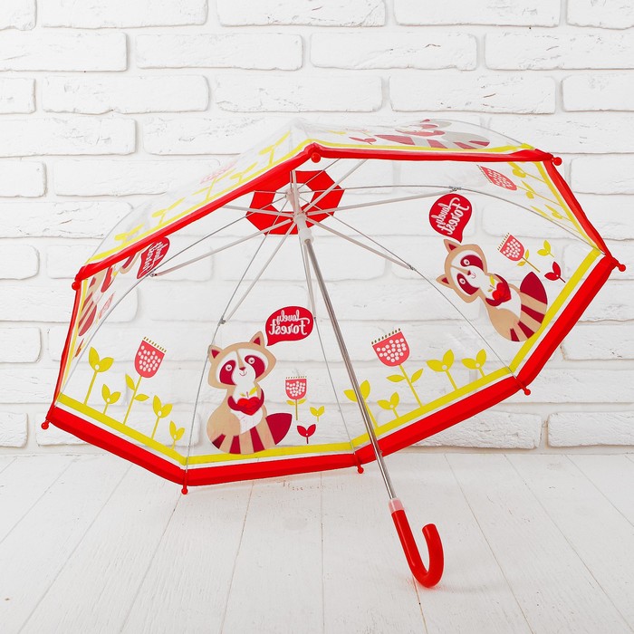 Зонт детский Apple forest, прозрачный,46см, коллекция Cherry 53596