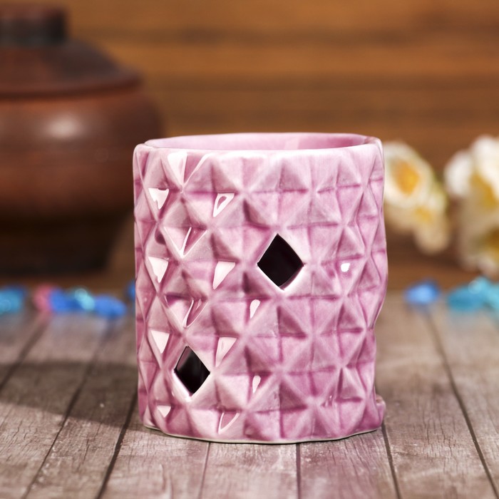 Аромалампа керамика "Сетка. Ромбы" МИКС 8,8х7,5х7,5 см