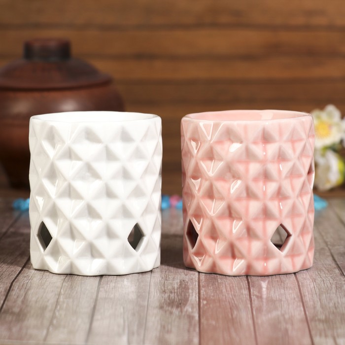 Аромалампа керамика "Сетка. Ромбы" МИКС 8,8х7,5х7,5 см