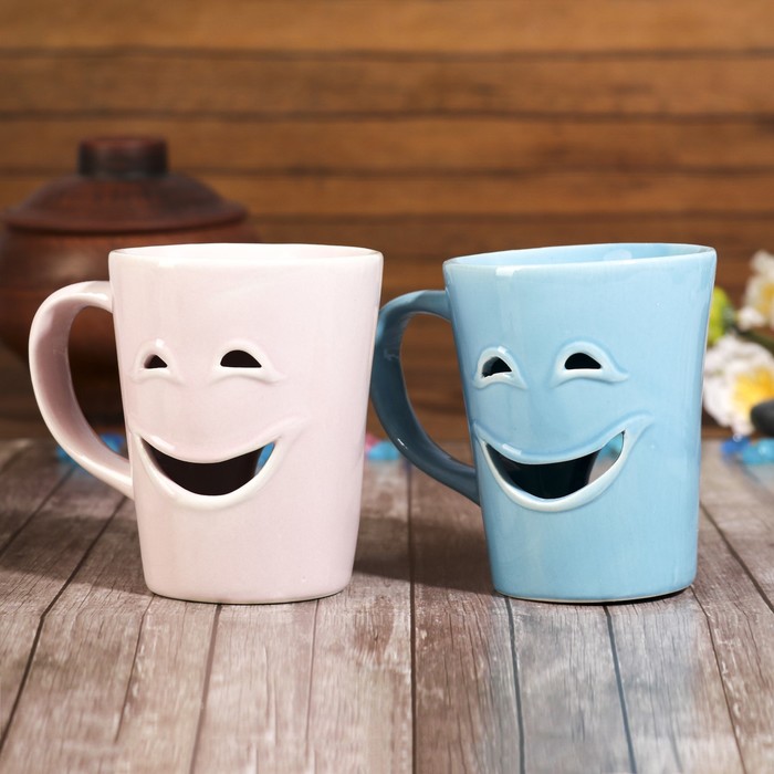 Аромалампа керамика "Кружка-смайл" МИКС 9,5х11,5х7,7 см