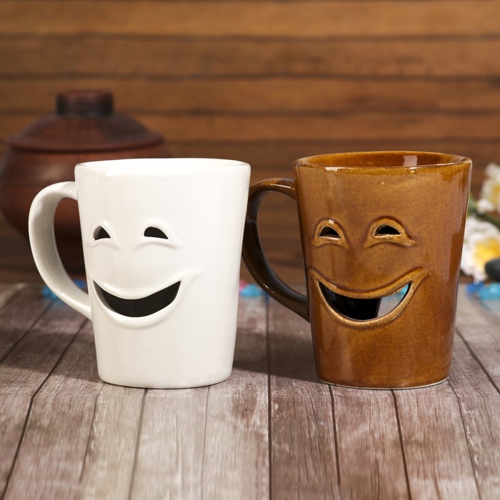 Аромалампа керамика "Кружка-смайл" МИКС 9,5х11,5х7,7 см