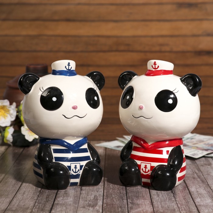 Копилка керамика "Панда-моряк" МИКС 15,5х10,5х11 см