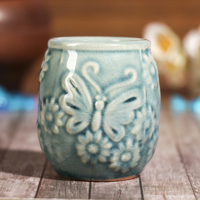 Аромалампа керамика "Бабочка на полянке" 7,8х7х7 см