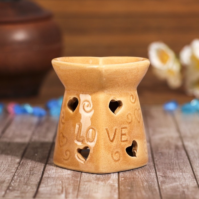 Аромалампа керамика "Сердце Love" МИКС 7,7х6,5х7 см