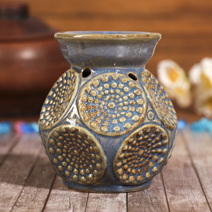 Аромалампа керамика "Узоры и грани" под шамот 11,5х10х10 см