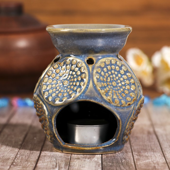 Аромалампа керамика "Узоры и грани" под шамот 11,5х10х10 см