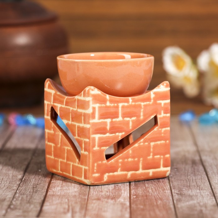Аромалампа керамика "Кирпичная кладка" МИКС 8,5х6,5х6,5 см